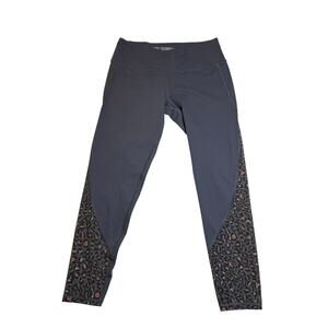 Victoria's Secret Knockout Leopard Print Mesh Ankle Tights Leggings Size L Gym